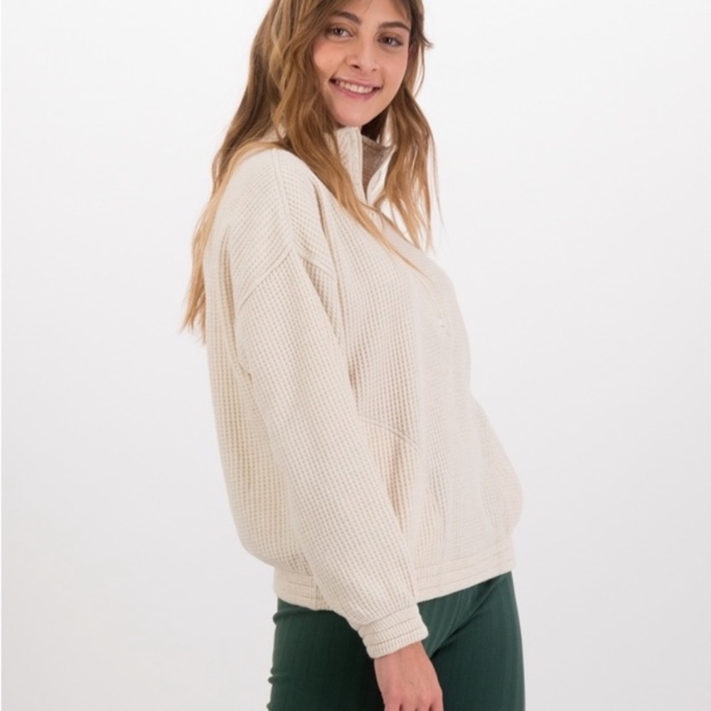 Aerie Waffle quarter zip sweatshirt
